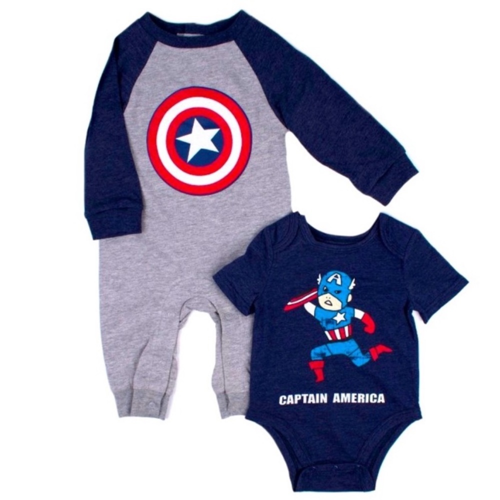 Captain America 2 piece bodysuit set NWT